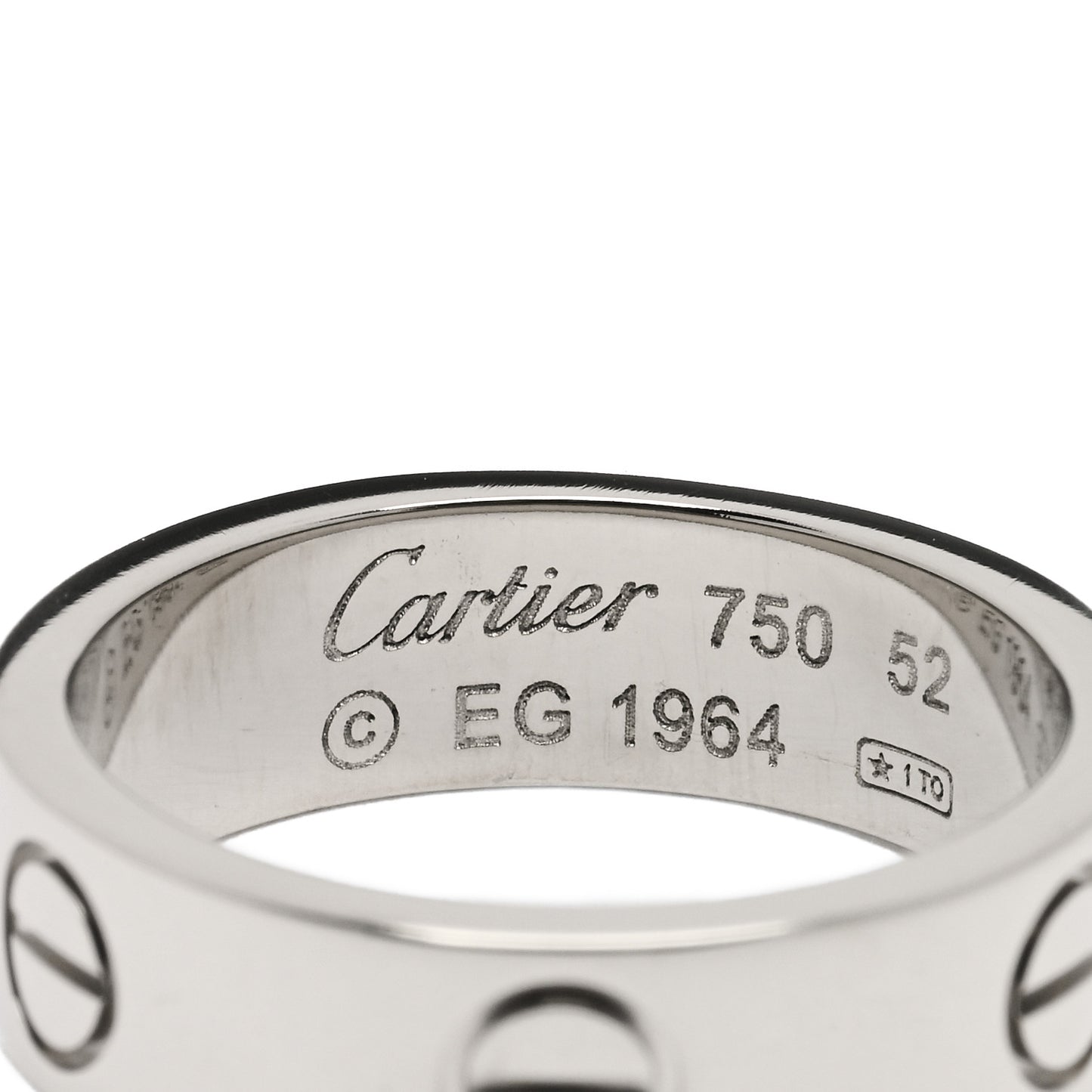 18K White Gold 5.5mm LOVE Ring 52 6