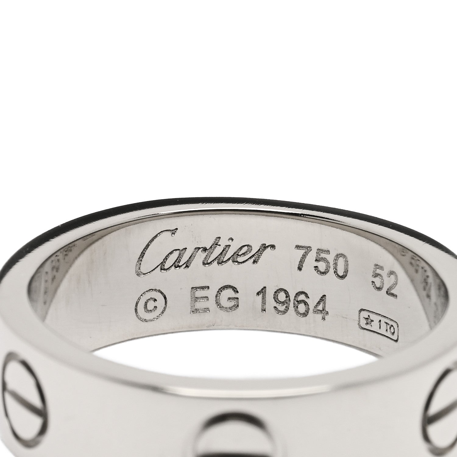 Cartier 18K White Gold 5.5mm LOVE Ring 52 6 4 of 4