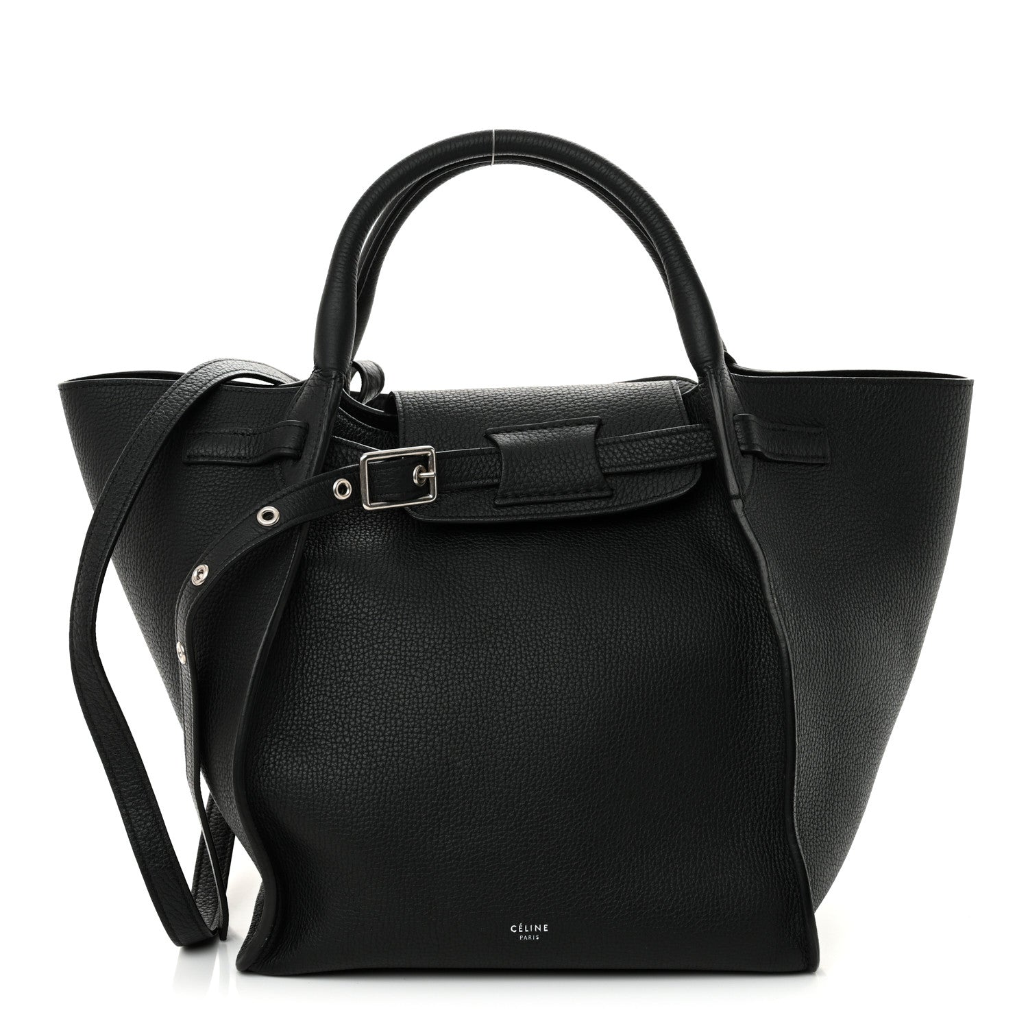 Celine Supple Grained Calfskin Small Long Strap Big Bag Black 1 of 13