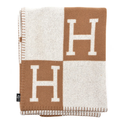 Hermes Wool Cashmere Avalon Blanket Ecru Camel 1 of 3