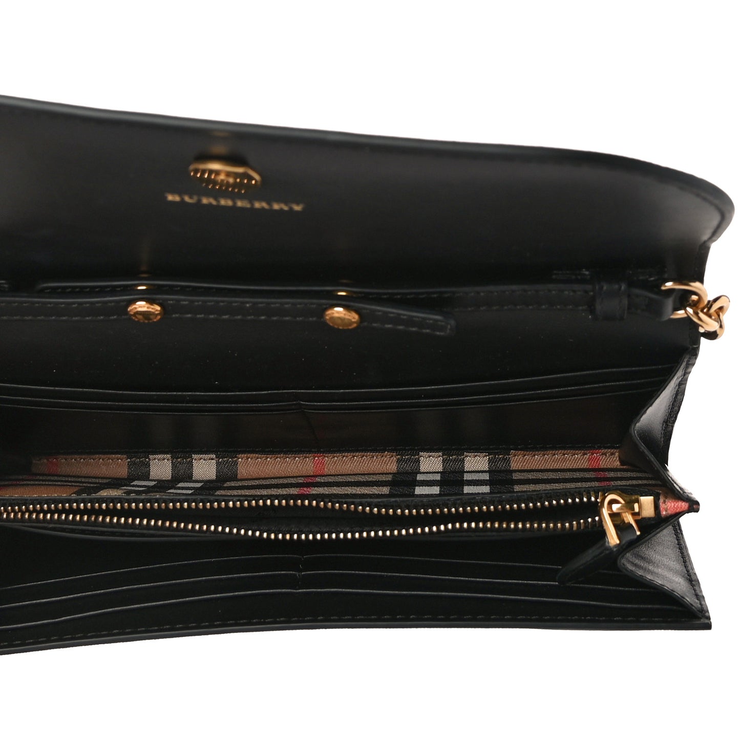 Vintage Check Henley Wallet On Chain Black