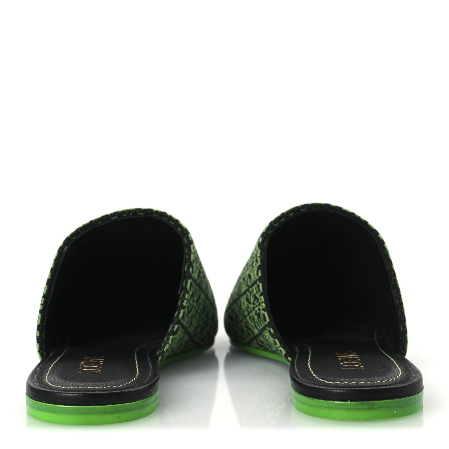 Loewe Jacquard Anagram Calfskin Pointy Mule Sandals 40 Apple Green 5 of 11