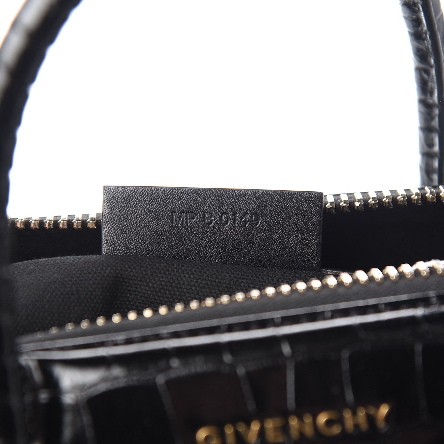 Givenchy Calfskin Crocodile Embossed Small Antigona Black 6 of 9