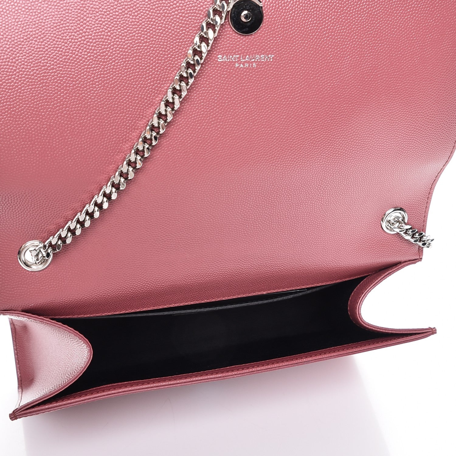 Saint Laurent Grain De Poudre Medium Classic Monogram Kate Satchel Mystic Rose 5 of 7