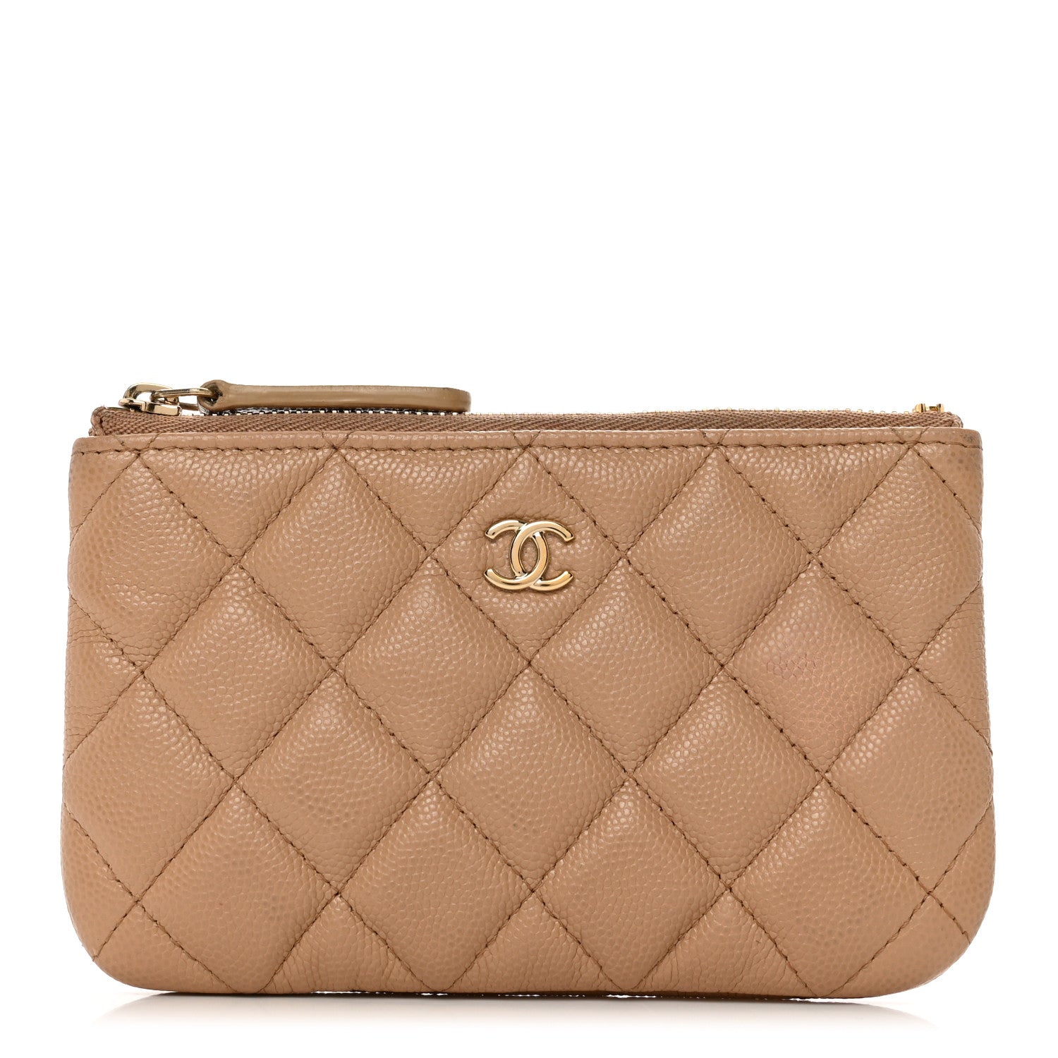 Chanel Caviar Quilted Small Cosmetic Case Beige 1 of 8