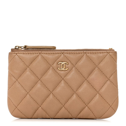 Chanel Caviar Quilted Small Cosmetic Case Beige 1 of 8