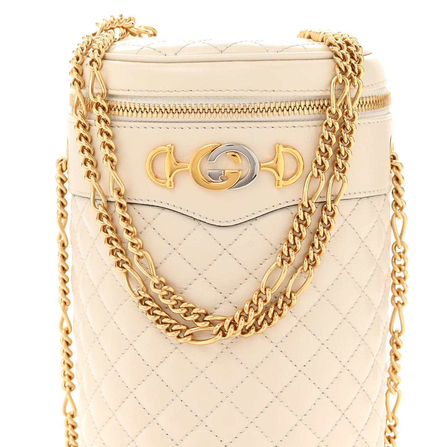 Calfskin Trapuntata Zumi Belt Bag Off White