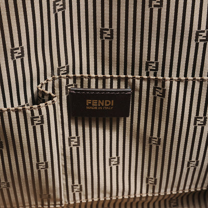 Fendi Capra Vitello Saddle Colorblock Large Chameleon Tote Grigio Pietra Fango 6 of 7