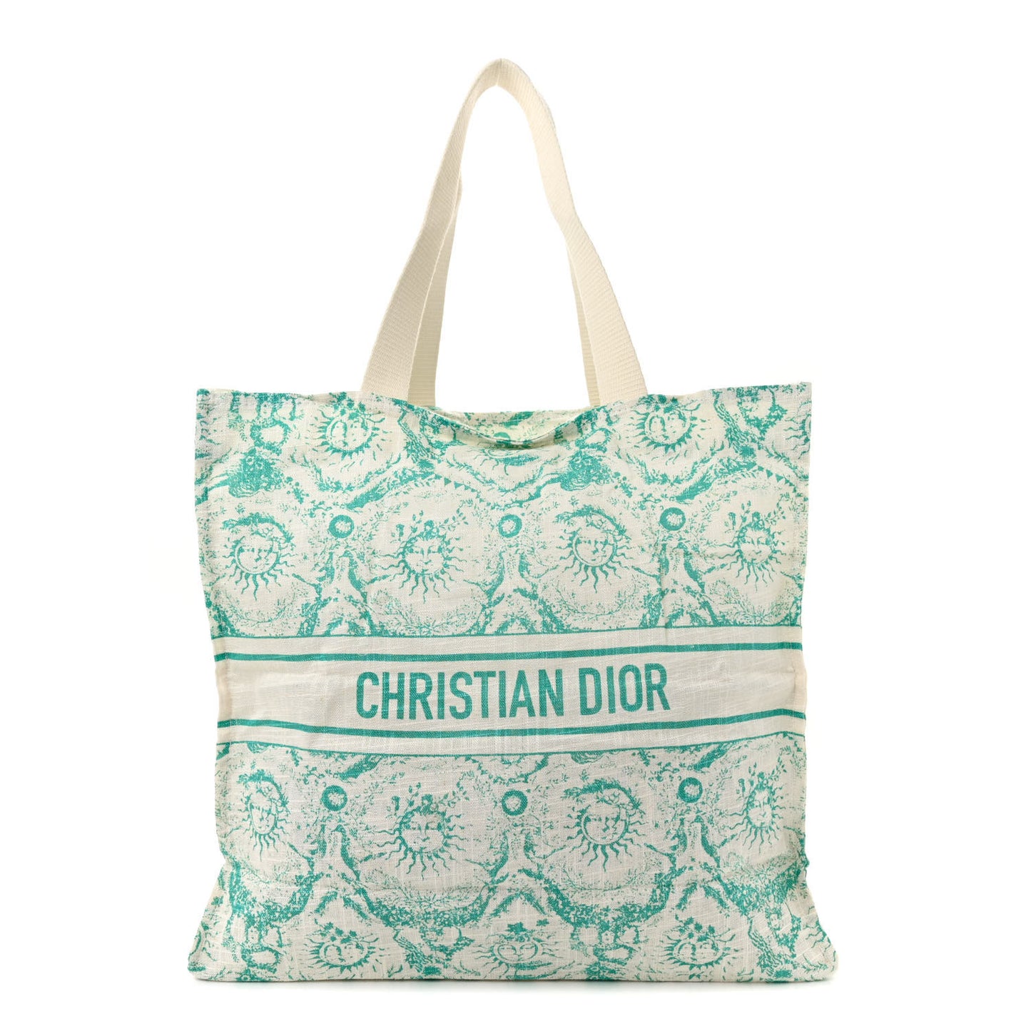 Straw Toile De Jouy Soleil Dioriviera Tote Aquamarina