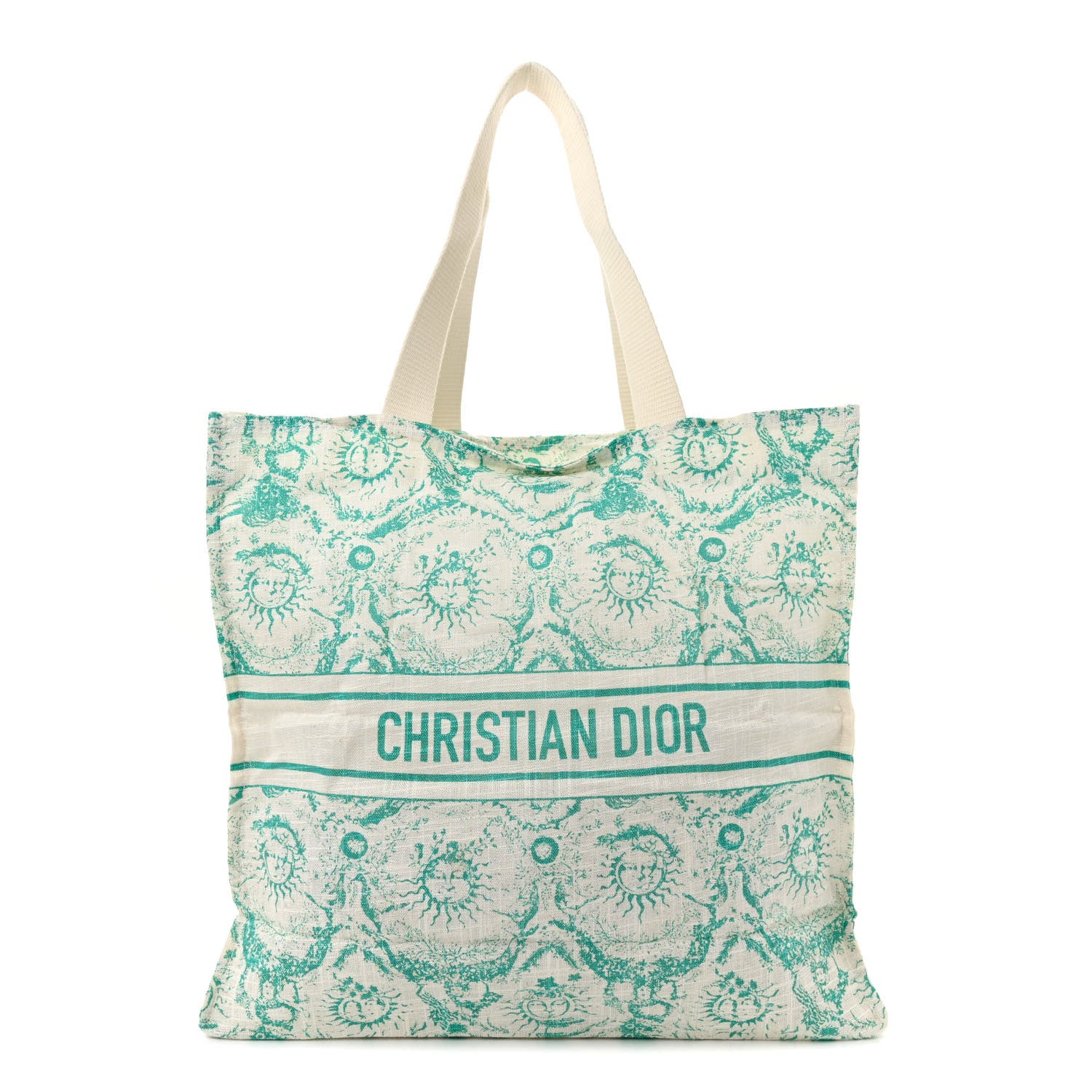 Christian Dior Straw Toile De Jouy Soleil Dioriviera Tote Aquamarina 1 of 10