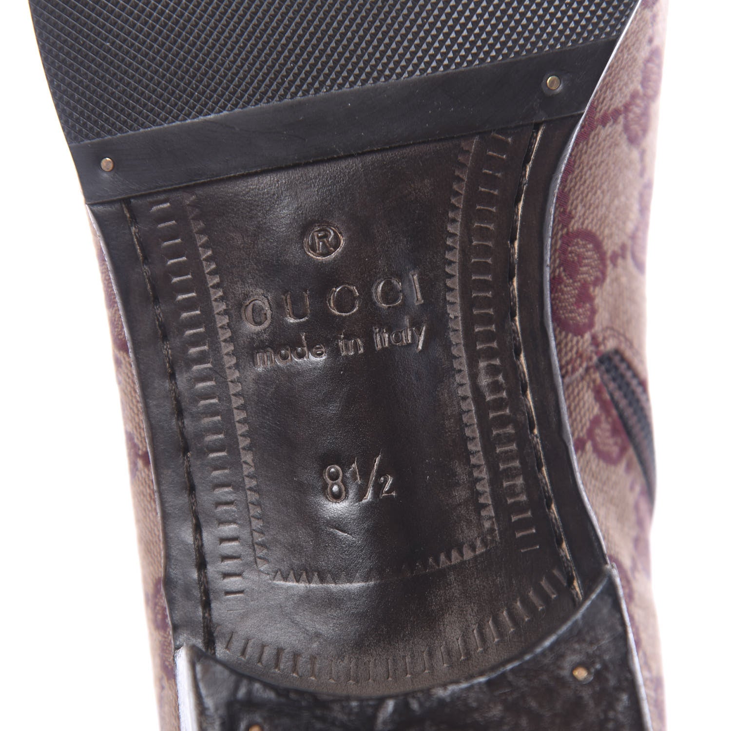 Gucci GG Monogram Lizard Mens GG Ankle Boots 8.5 Sahara Rubino Bright Bordeaux 8 of 9
