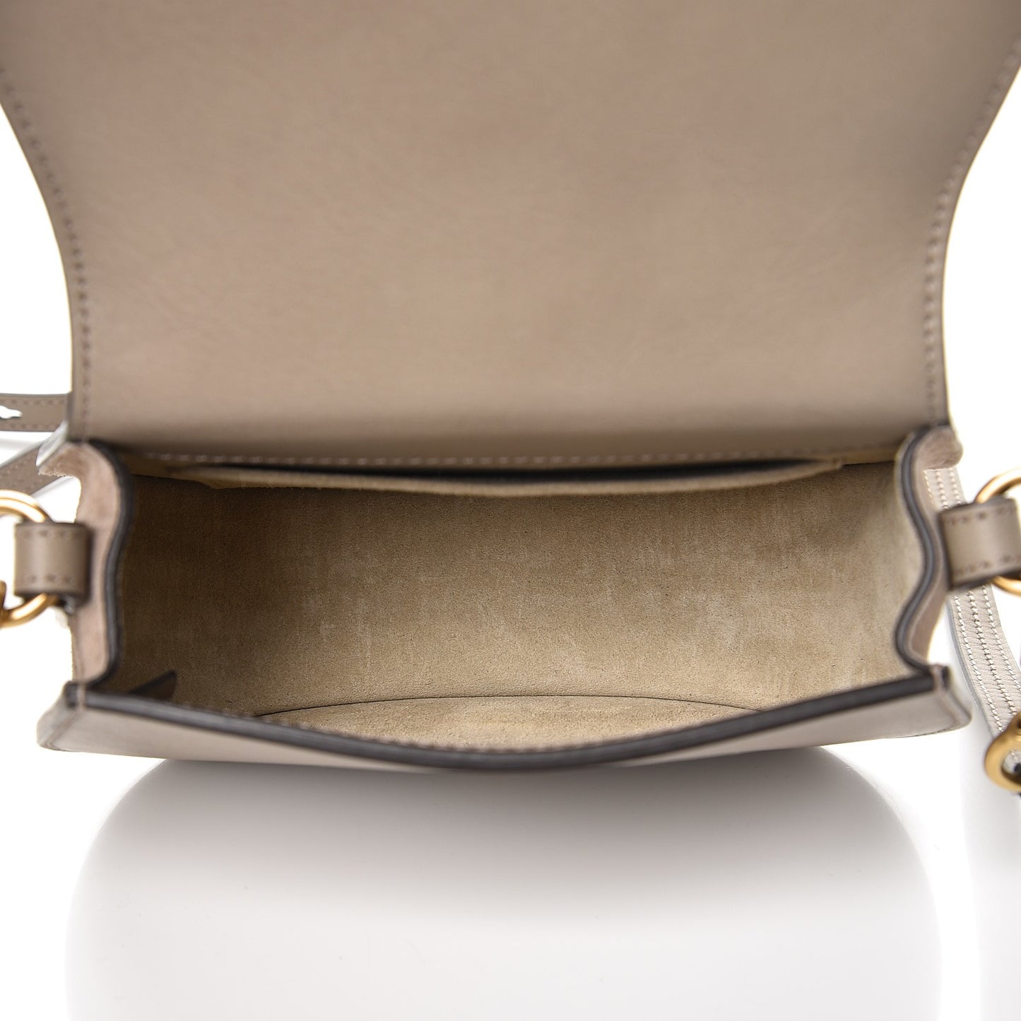 Calfskin Suede Small Nile Bracelet Bag Motty Grey