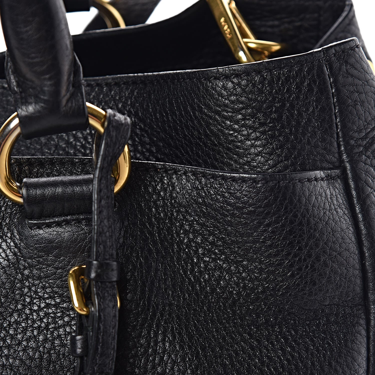 Prada Vitello Daino Tote Black 12 of 15