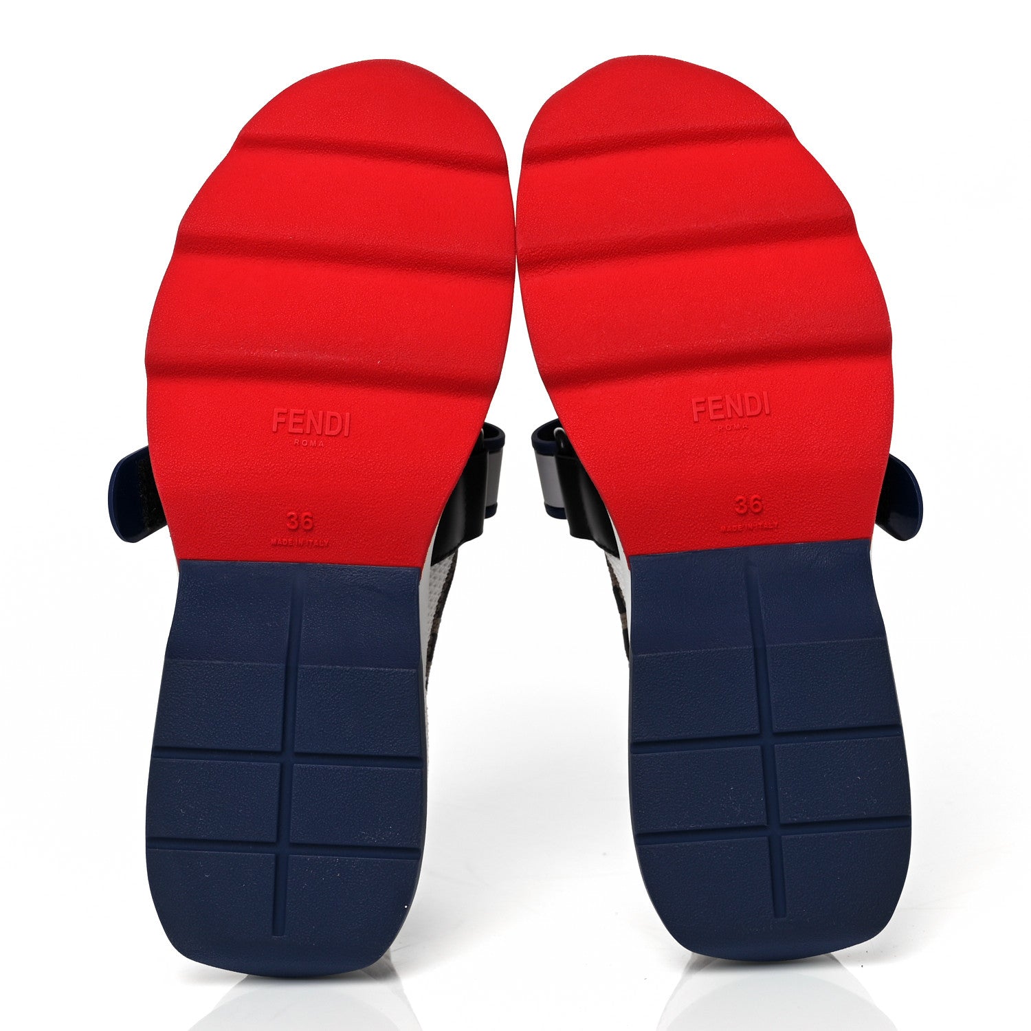 Fendi Stretch Yarn FF Stiff Band Rockoko Sneakers 36 White Tobacco Red 5 of 8