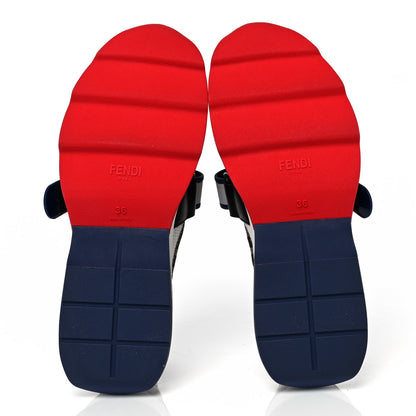 Fendi Stretch Yarn FF Stiff Band Rockoko Sneakers 36 White Tobacco Red 5 of 8