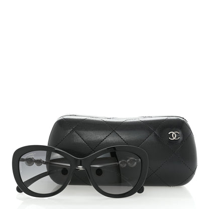 Chanel Polarized Cat Eye Pearl Sunglasses 5340-H Black 8 of 8
