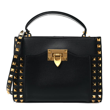 Valentino Garavani Vitello Small Rockstud Alcove Top-Handle Bag Black 1 of 7