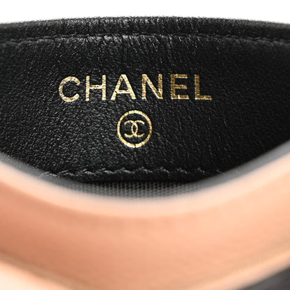 Chanel Caviar Quilted Filigree Card Holder Beige Black 6 of 13