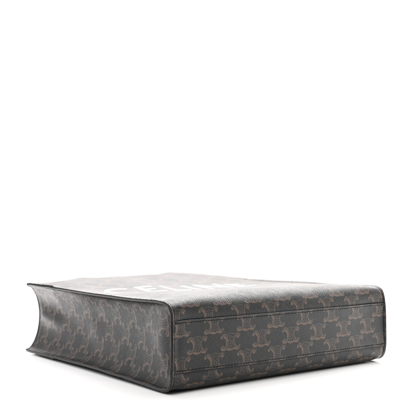Triomphe Canvas Calfskin Small Vertical Cabas Tan