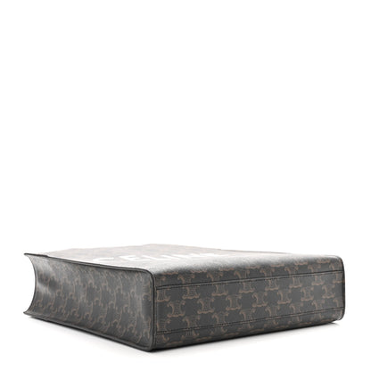 Celine Triomphe Canvas Calfskin Small Vertical Cabas Tan 4 of 9