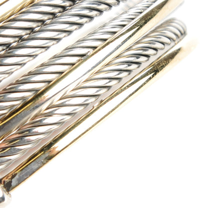 David Yurman Sterling Silver 18K Yellow Gold Crossover Cuff 4 of 5