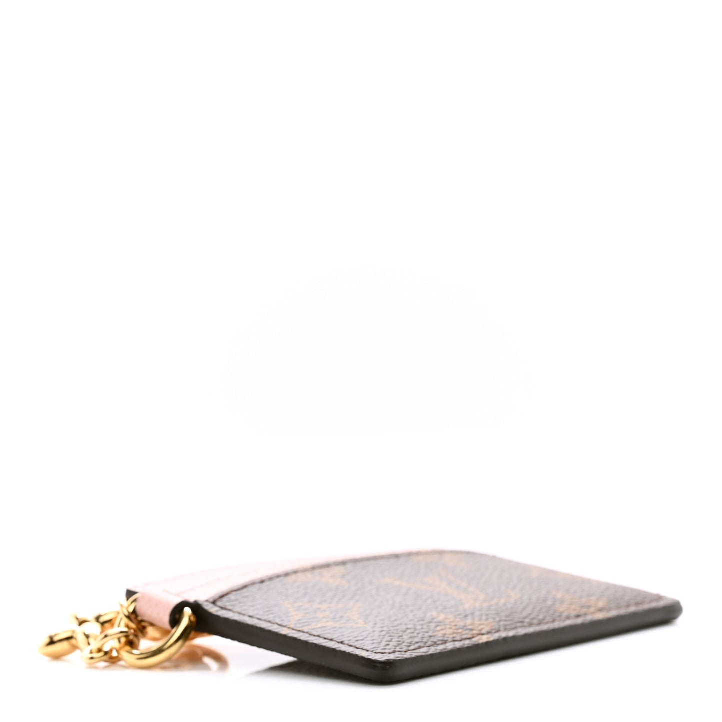 Monogram LV Charms Card Holder Rose Ballerine