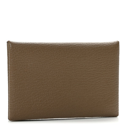 Hermes Chevre Mysore Calvi Card Case Etoupe 3 of 7