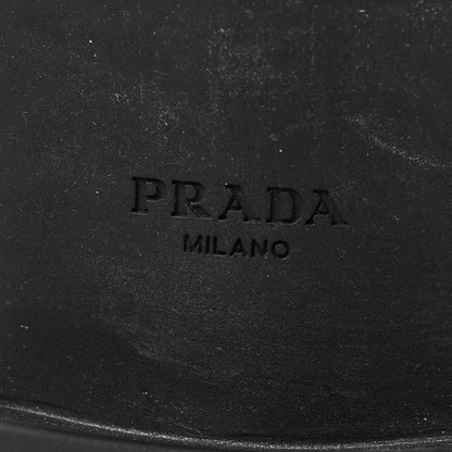 Prada Spazzolato Metal Triangle Logo 50mm Loafers 37 Black 6 of 7