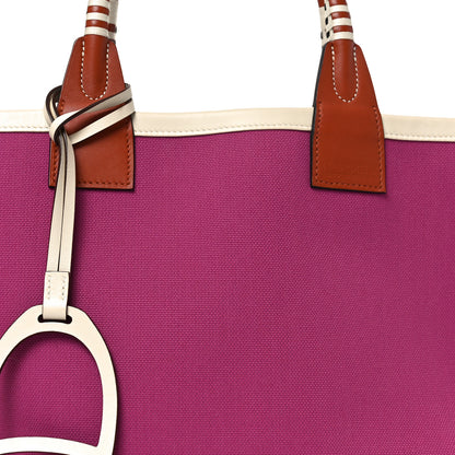 Hermes Military Toile Canvas Swift Steeple 25 Bag Rose Pourpre Cuivre Nata 8 of 10