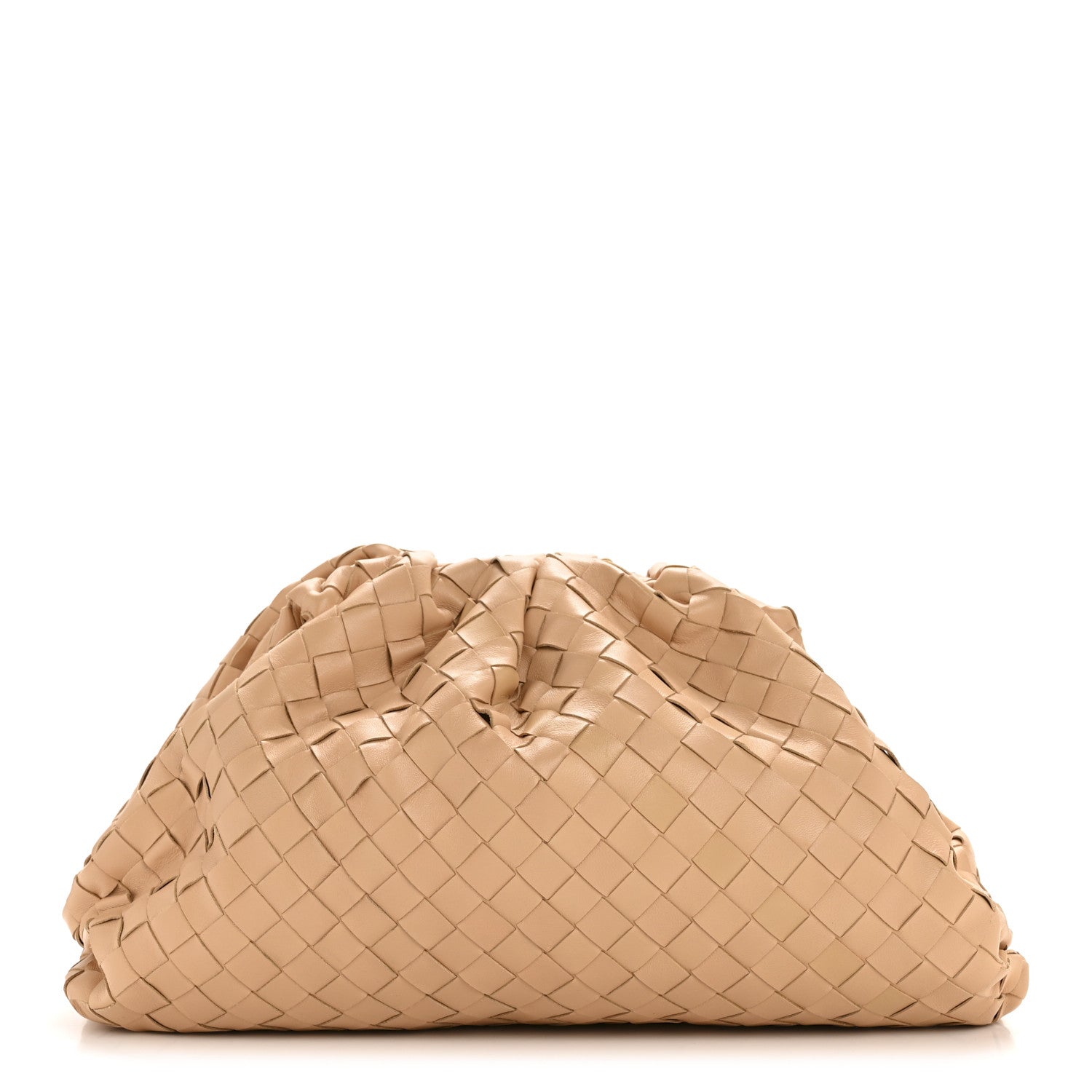 Bottega Veneta Nappa Maxi Intrecciato The Pouch Oversized Clutch Almond 1 of 11