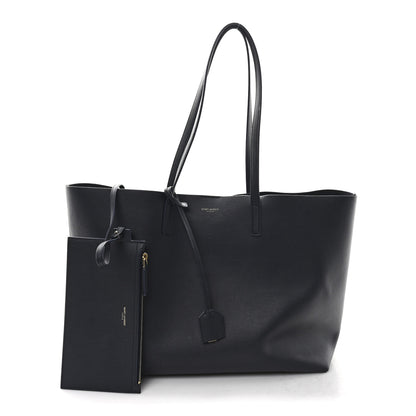 Saint Laurent Calfskin Large Shopping Tote Navy 3 of 13