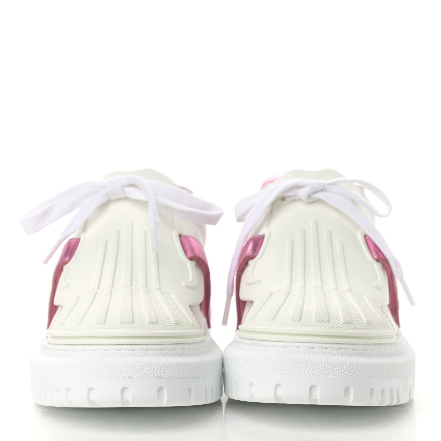 Christian Dior Laminated Calfskin Dior-ID Platform Sneakers 38 White Metallic Pink 2 of 9