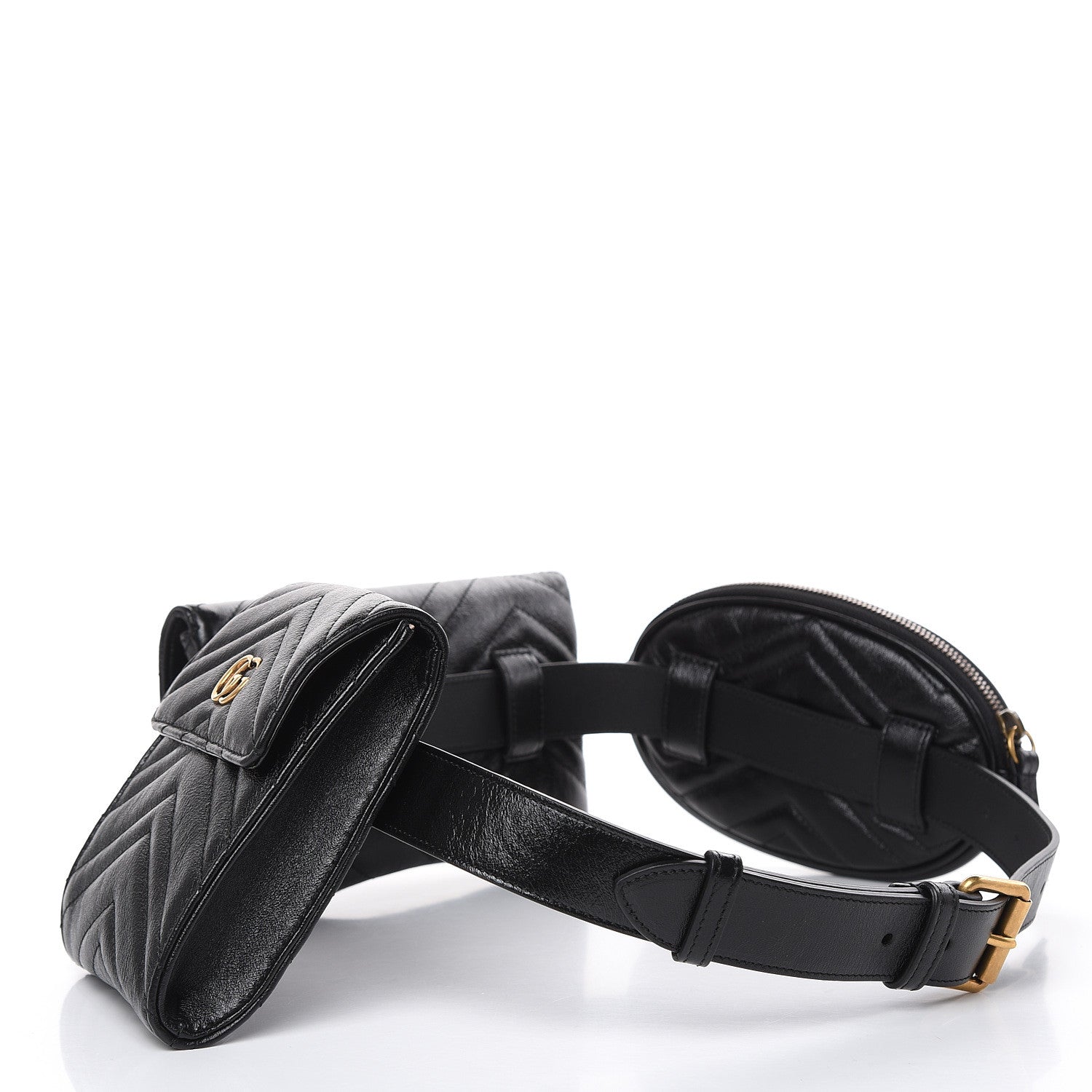 Gucci Calfskin Matelasse GG Marmont 2.0 Multi Belt Bag 85 34 Black 3 of 10