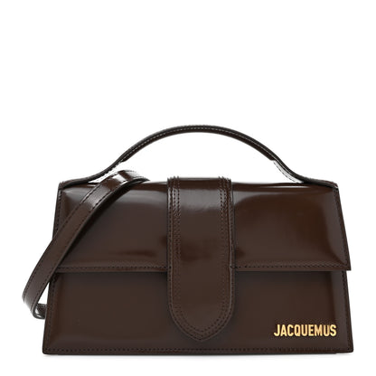 Jacquemus Glazed Calfskin Le Grand Bambino Midnight Brown 1 of 15
