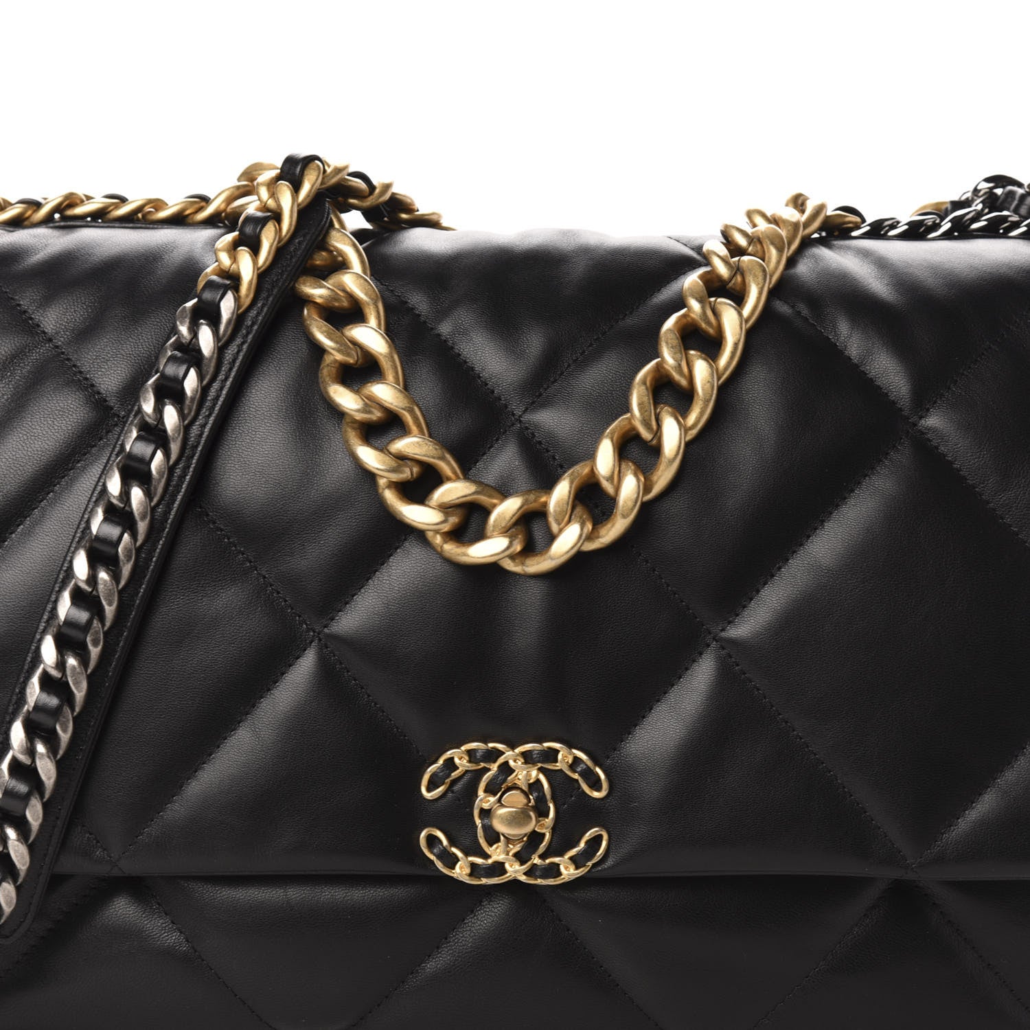 Chanel Goatskin Quilted Maxi 19 Flap Black 11 of 12