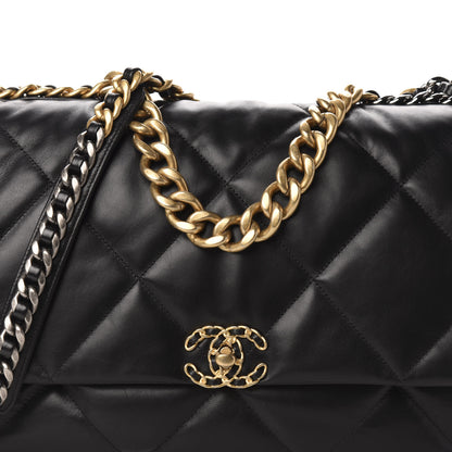 Chanel Goatskin Quilted Maxi 19 Flap Black 11 of 12