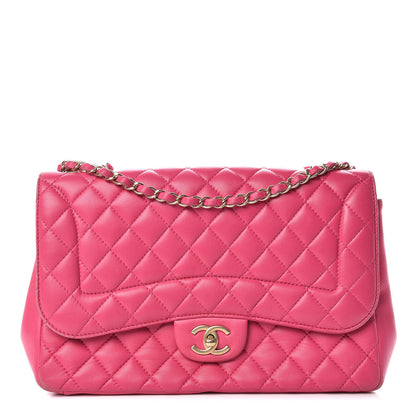 Chanel Lambskin Quilted Jumbo Mademoiselle Chic Flap Fuchsia 1 of 32