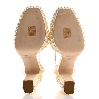 Jimmy Choo Pearl Satin Sacaria 120 Sandals 41 White 5 of 10