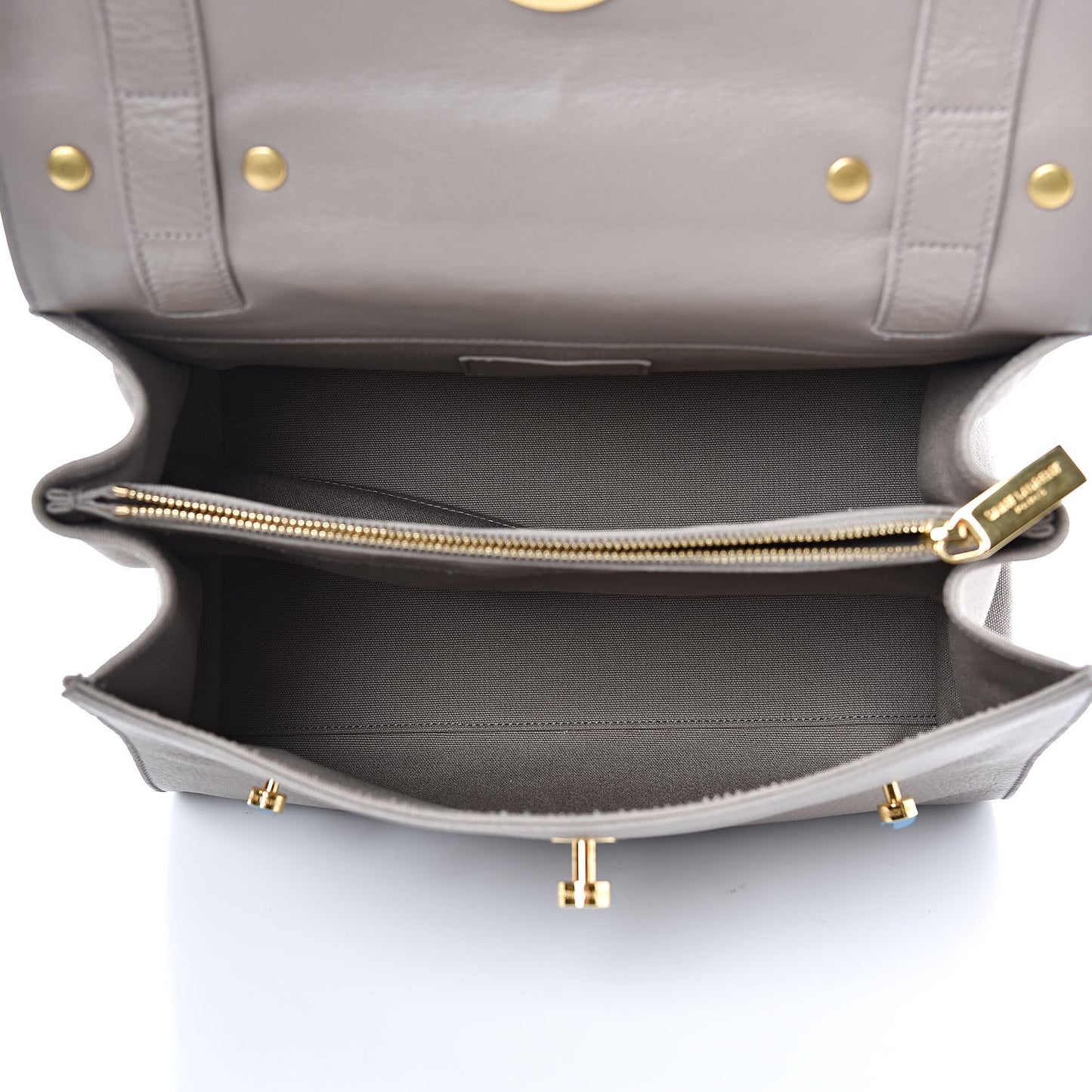 Calfskin Canvas Small Muse Two Gray