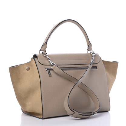 Celine Drummed Calfskin Suede Medium Trapeze Dune 2 of 17