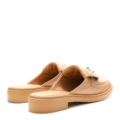 Chanel Lambskin Quilted CC Turnlock Mules 39.5 Light Beige 5 of 10