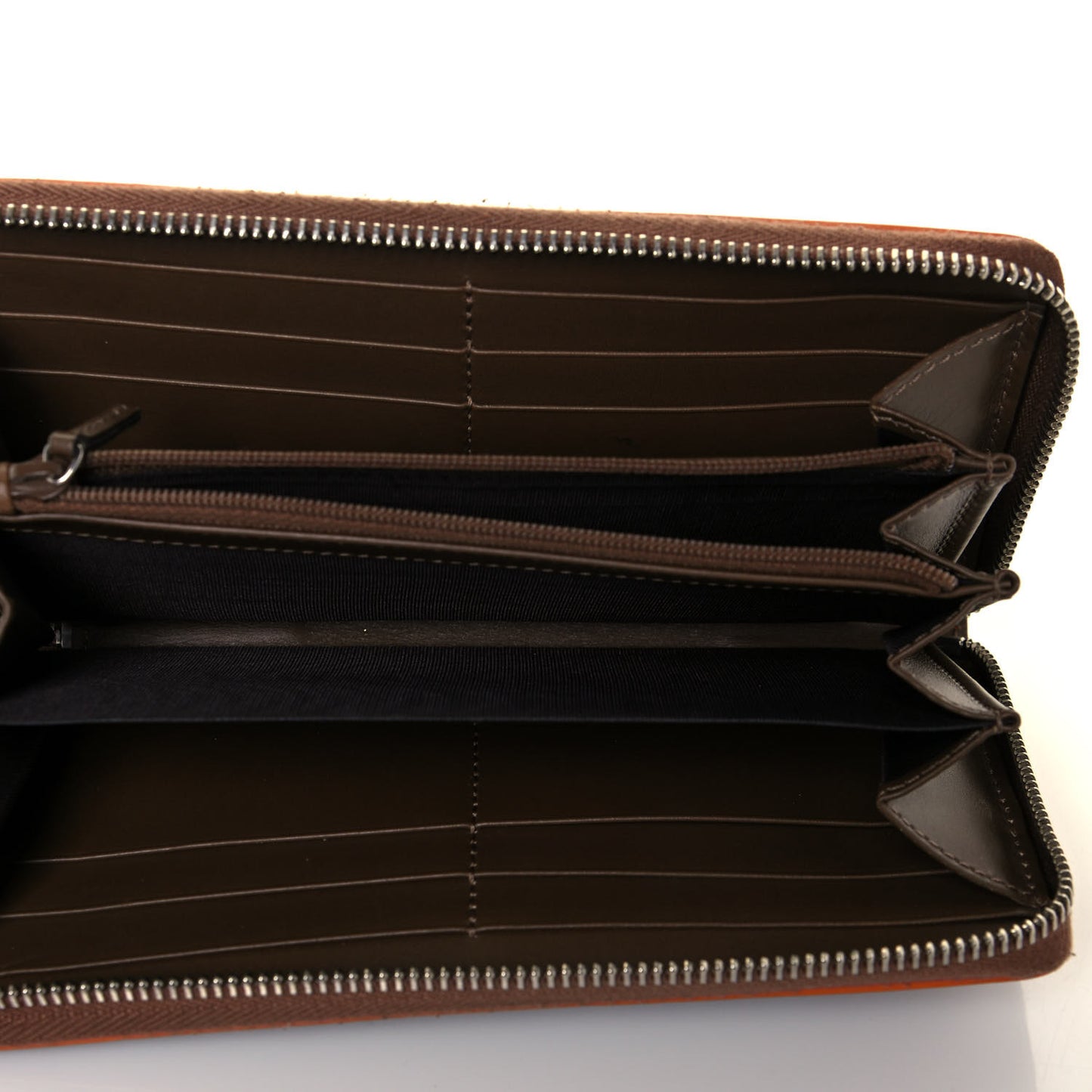 GG Supreme Monogram Web Zip Around Wallet Brown