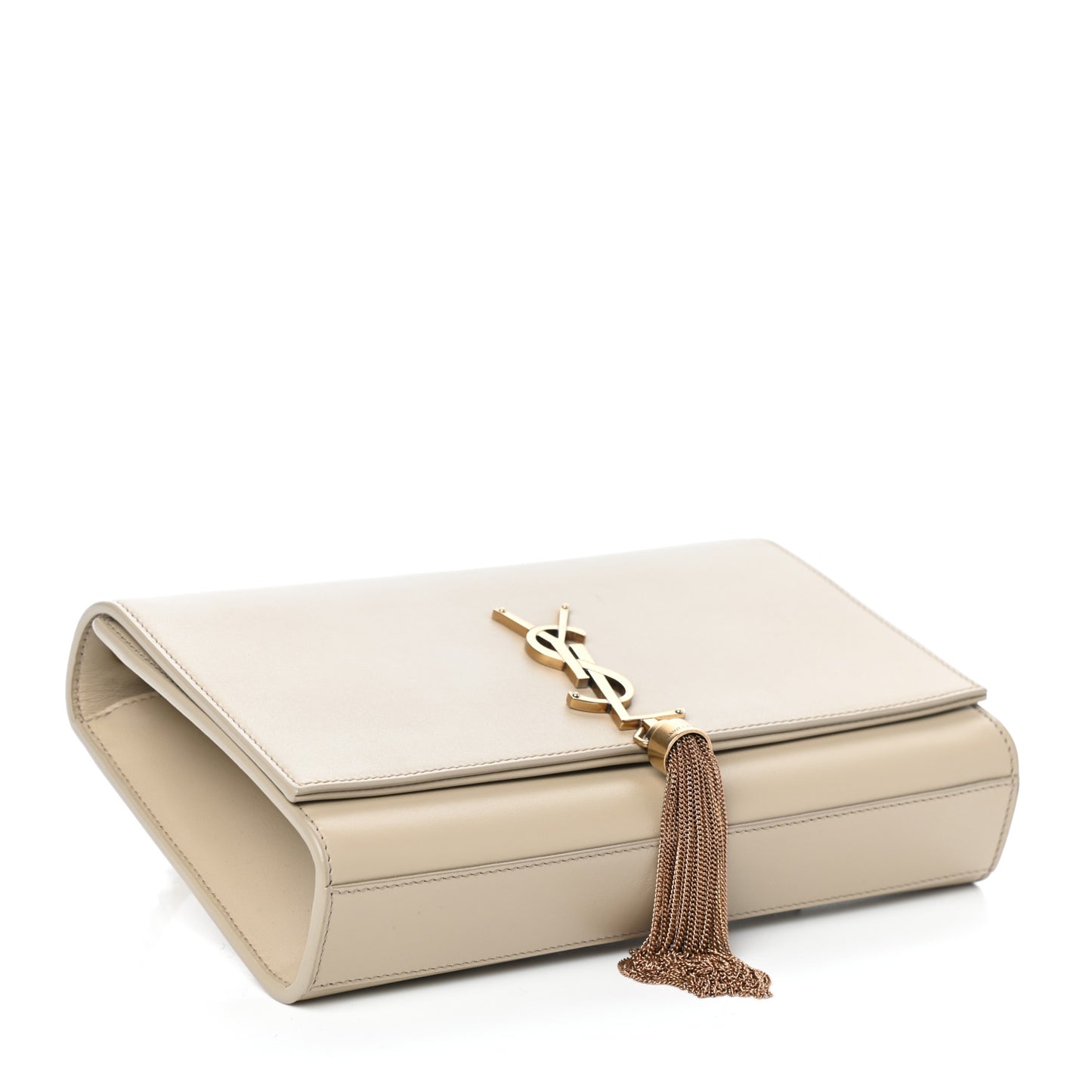 Smooth Calfskin Medium Classic Monogram Kate Tassel Satchel Sea Salt