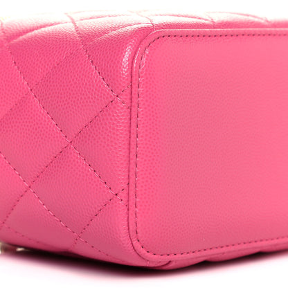 Chanel Caviar Quilted Small Vanity Case With Chain Pink 8 of 10