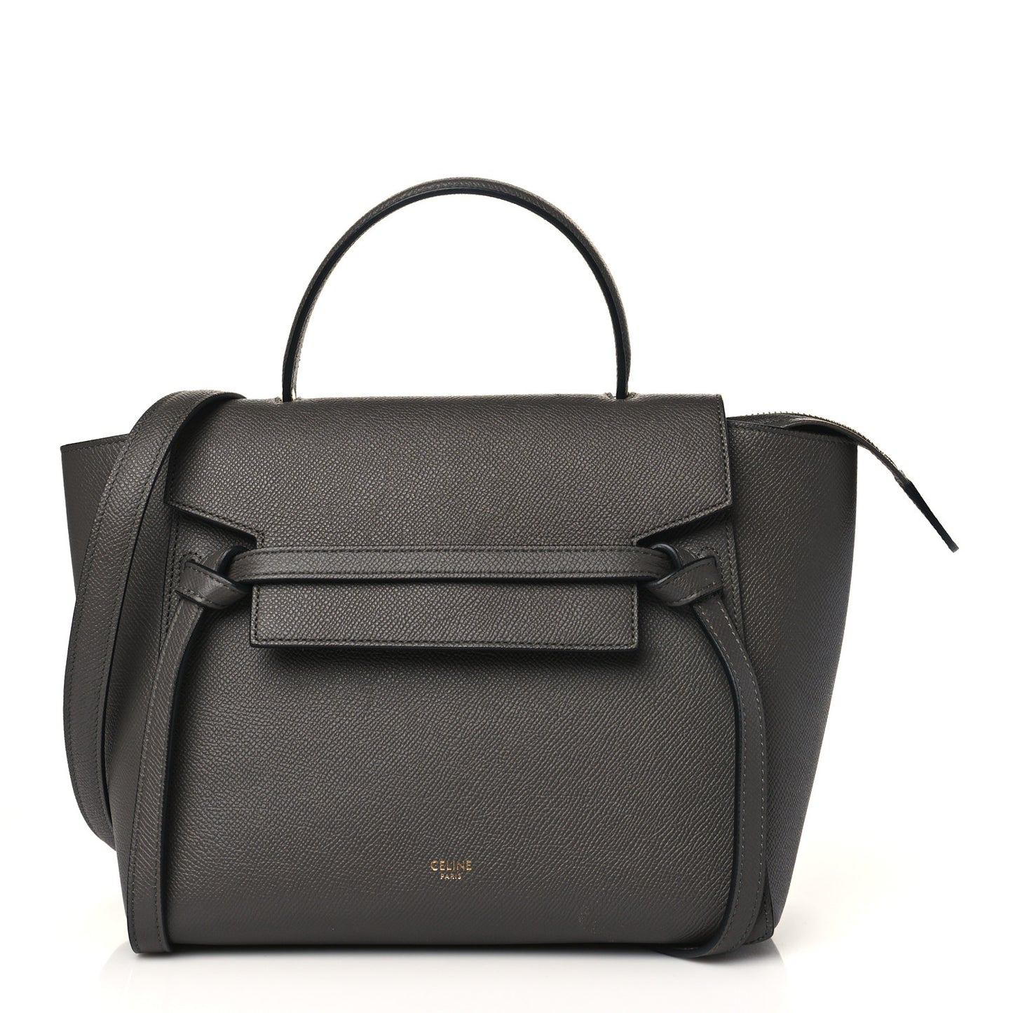 Grained Calfskin Micro Belt Bag Grey