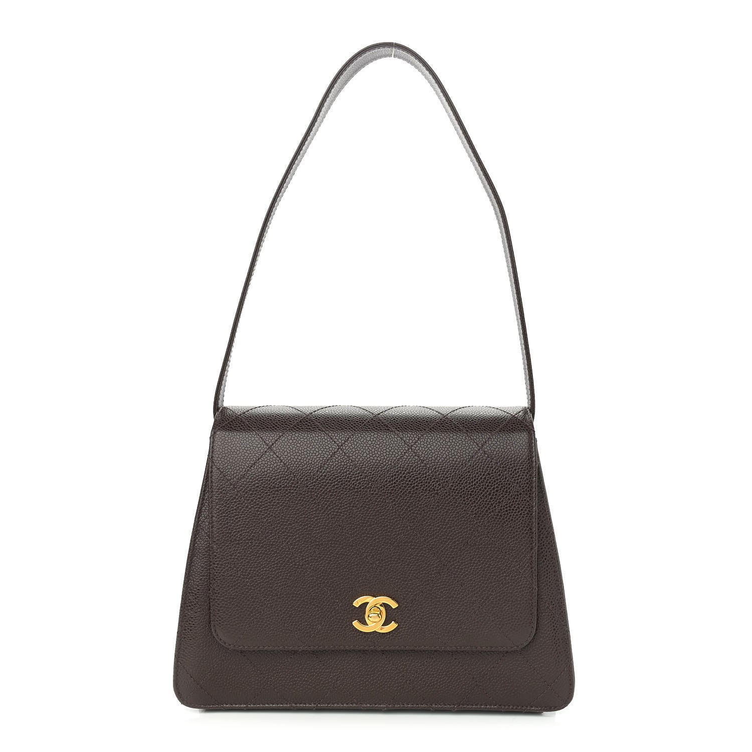 Chanel Caviar Flap Shoulder Bag Brown 1 of 15