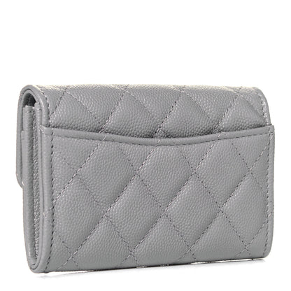 Chanel Caviar Quilted Flap Card Holder Wallet Grey 3 of 8