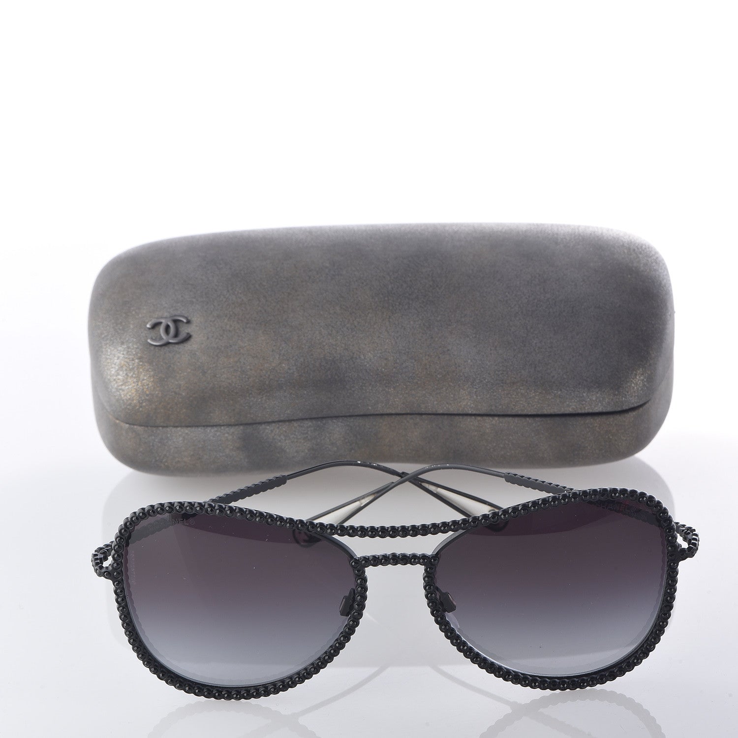 Chanel Crystal Aviator Sunglasses 71108 Black 7 of 7