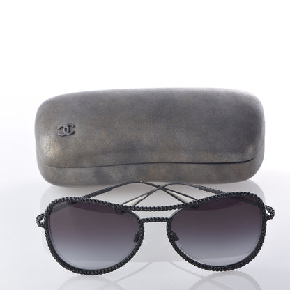 Chanel Crystal Aviator Sunglasses 71108 Black 7 of 7