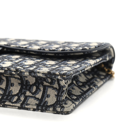 Christian Dior Oblique Saddle Chain Pouch Blue 8 of 8